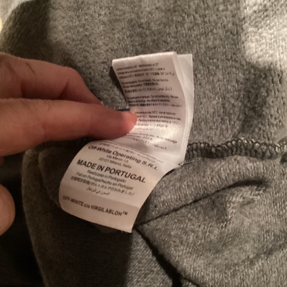 OFF WHITE oversized zip up hoodie. Small. Distressed gray - Picture 7 of 9